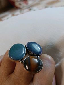 3 Stone Onyx Ring