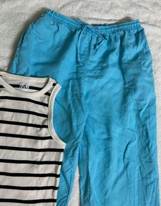 H&amp;m Tank Top And Linen Pant Set