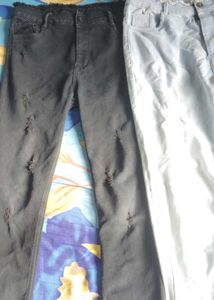 Two same Jeans light Blue And Black