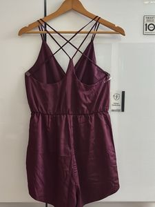 Burgundy Criss-Cross Romper