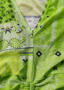 Lime green long-sleeved dress(sheer)