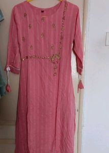 Pink Embroidered Kurti