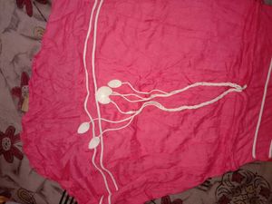 Pink Striped Top with Pearl Detail