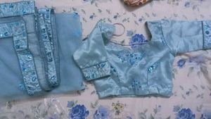 Elegant Blue Printed Lhenga