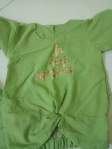 Green Wide Leg Pants &amp; Top Set