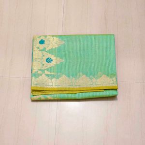 Elegant sea  Green Cotton Saree