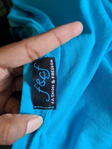 Women Blue Crop Top