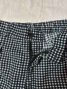 Korean Style Checkered Formal Pant With Belt