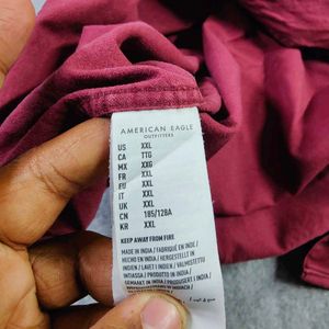 American Eagle Male Solid Shirt - Chest 48