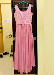 Gawn Peach Colour Bride Dress FreeUp
