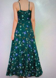 Berrylush Green &amp; Off White Floral Print MaxiDress