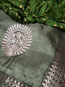 Green Silk Saree with Blouse
