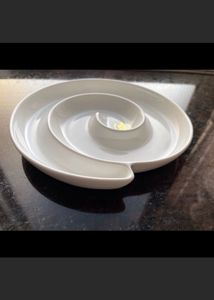 Ceramic Elite White Gold Snack Set