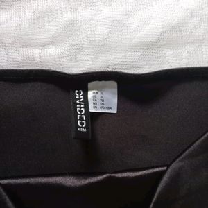 H&amp;M Black Satin Tube Dress