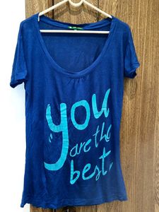 Set Of 2 Deep Neck Body Hugging T Shirts