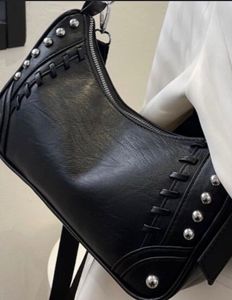 Y2k Zara Leather Studded Crossbody Bag