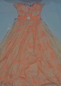 Elegant orange Ethnic Gown