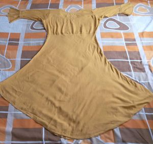 Flowy Mustard Kurti Set