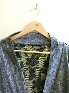 Grey Net Pattern Jacket