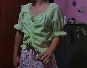 Green Ruched Top