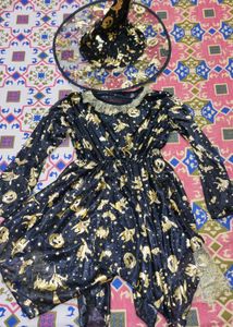 Halloween Witch Dress And Hat