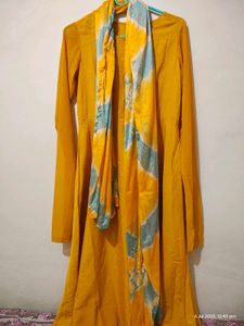 Yellow Anarkali Suit with Dupatta