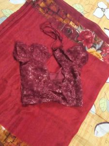 Saree With Stitched Blouse