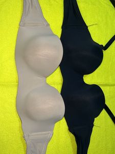 Nude And Black Colour Regular Used Bra Set