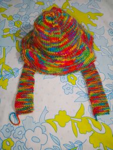 Free Delivery ComboRainbow Knit Hat with Ear Flaps