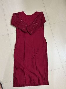 Maroon Embroidered Kurti