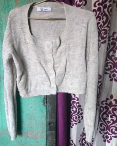 Beige Knit Cardigan