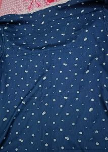 Lace Trimmed Navy Long Sleeve Top