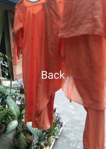 Peach Embroidered Kurta Set