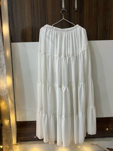 White Tiered Maxi Skirt