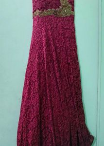 Maroon Lace Dress