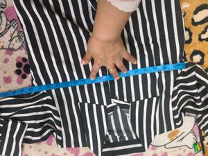 Striped Button-Down Shirt Crop in 36 bust