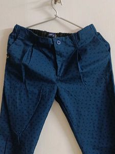 Blue Patterned Boys Pants
