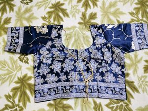 Organza Fabric Lehnga Choli Navy Blue 💙