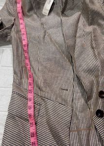 shimmer Striped Button-Down Blazer