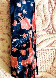 Pantaloons Navy Printed Casual Calf Dress Women