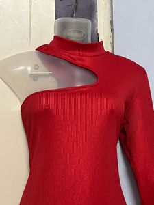 Tokyo Talkies Red One-Shoulder Mini Dress