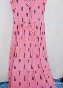 Pink Printed Maxi Dress