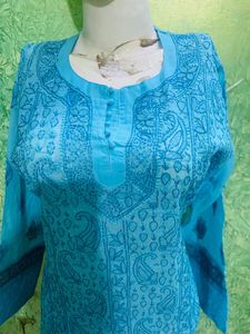 New Lakhnvi Blue Kurta