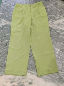 Green Wide Leg Pants Length 37 Inches