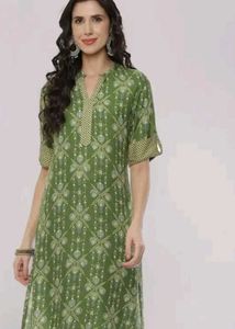 rangriti Olive Green Printed Kurta