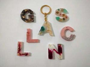 Resin Alphabet Keychain 💗