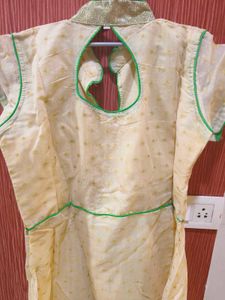 Neon Anarkali Suit With Salwar And Net Dupatta