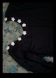 Black Kurti With White Lace Work