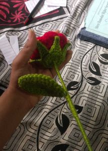 2 crochet double shaded roses