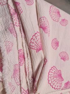 Pink Seashell Print Fabric